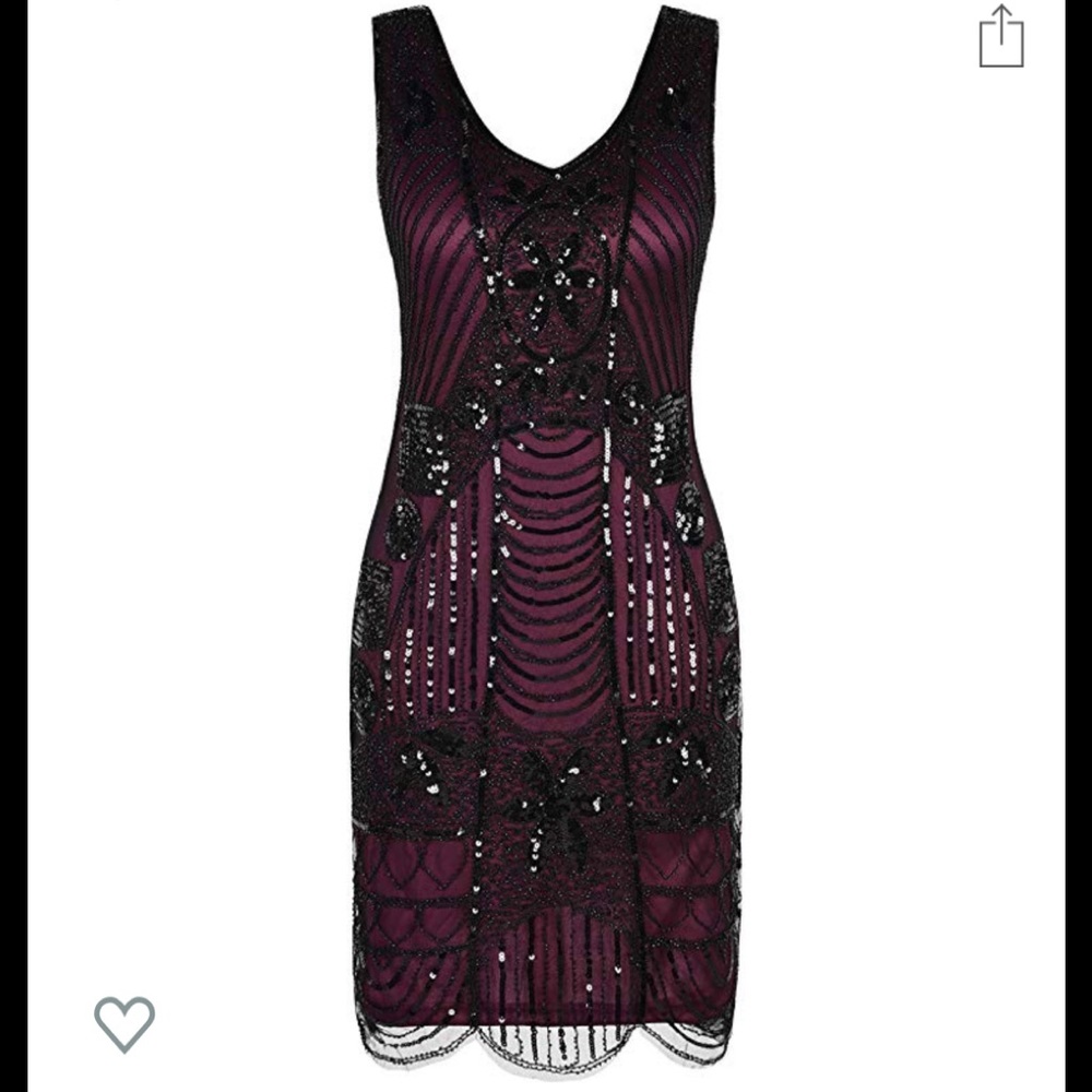 1920’s Style Red/Black Sequin Dress NWT